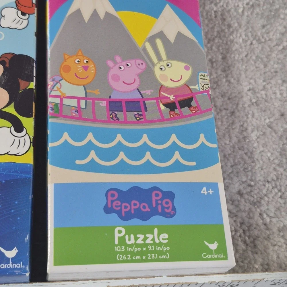 Lot of 3 My Little Pony, Peppa pig, Mickey Mouse kids puzzles 24pc Size 9.1x10.3